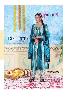 Mystic 9 by Pooja vol 3 heavy foil printed embroidered readymade suit catalogue at affordable rate readymade suit catalogs