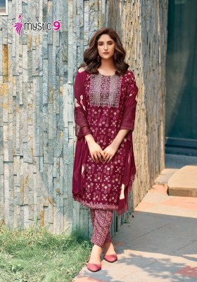 Mystic 9 by Shagun vol 2 reyon capsual foil print kurti pant and dupatta catalogue Mystic 9