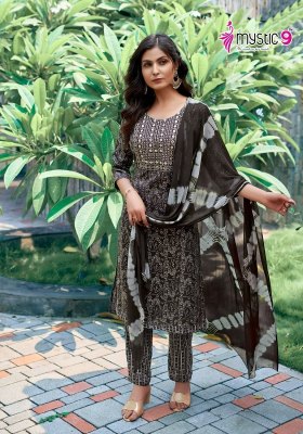 Mystic 9 by Shagun vol 2 reyon capsual foil print kurti pant and dupatta catalogue readymade suit catalogs