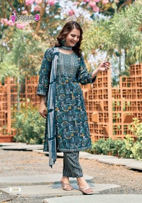 Mystic 9 by Shagun vol 2 reyon capsual foil print kurti pant and dupatta catalogue readymade suit catalogs