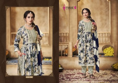 Mystic 9 by Simran vol 1 Heavy reyon foil printed nyra cut readymade suit catalogue at low rate readymade suit catalogs