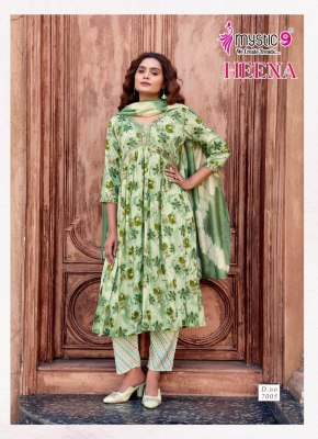 Mystic 9 By Heena Vol 9 Most Exclusive Rayon Capsule Foil Print Aaliya Cut kurti  New Collcetion kurtis catalogs