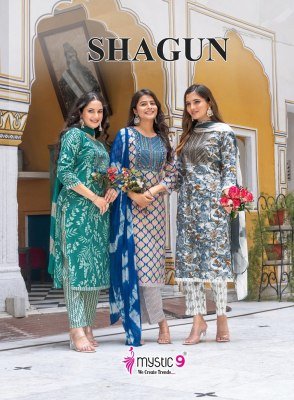 Mystic9 Shagun Vol 21 Kurti Pant Set with Dupatta Heavy Rayon And Nazneen Tie Dye Dupatta Wholesale kurtis catalogs