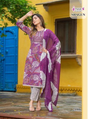 Mystic9 Shagun Vol 21 Kurti Pant Set with Dupatta Heavy Rayon And Nazneen Tie Dye Dupatta Wholesale kurtis catalogs