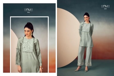 NU vol 64 presenting Fine machine Embroidery with Handwork co ord set at wholesale price kurtis catalogs