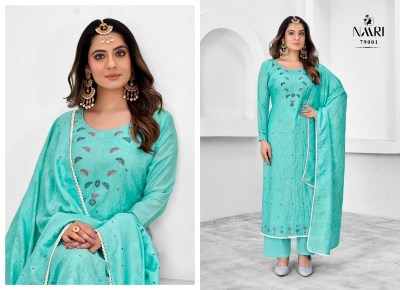 Naari by Elvin pure muslin designer unstitched dress material catalogue at affordable rate salwar kameez catalogs