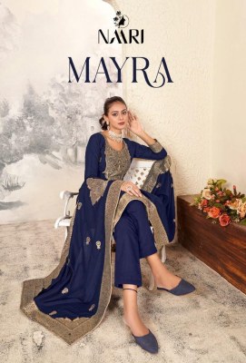 Naari by Mayra Pure dola Jacquard Embroidered unstitched Pakistani Suit Catalogue at affordable rate Mayra Kurtis