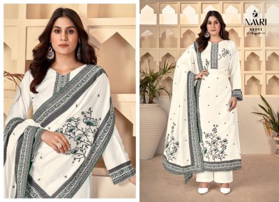 Naari by Riwaz pure viscose jacquard minakari unstitched suit catalogue at affordable rate     salwar kameez catalogs