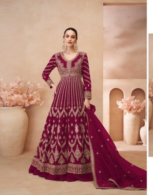 Naari by Sayuri Designer Premium Chinon Silk Embroidered gown with dupatta catalogue at low price gown catalogs