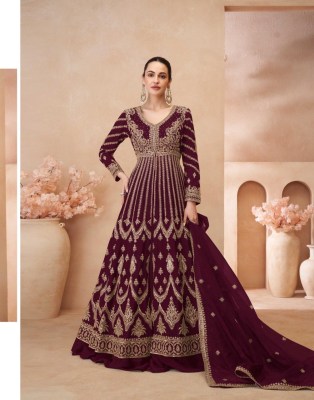 Naari by Sayuri Designer Premium Chinon Silk Embroidered gown with dupatta catalogue at low price gown catalogs