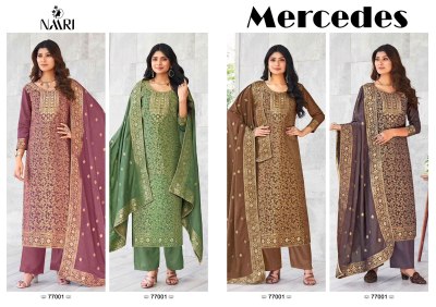 Naari by mercedes pure maslin printed unstitched dress material catalogue at affordable rate salwar kameez catalogs