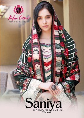 Nafisha Cotton Saniya Karachi Vol 05 Soft Cotton Unstitched Suits with Printed Dupatta Wholesale  dress material catalogs