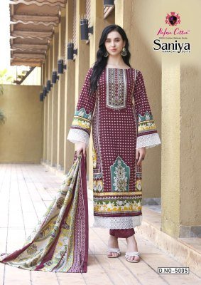 Nafisha Cotton Saniya Karachi Vol 05 Soft Cotton Unstitched Suits with Printed Dupatta Wholesale  dress material catalogs