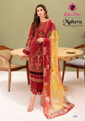 Nafisha cotton by Mahera Karachi suit vol 4 unstitched dress material catalogue salwar kameez catalogs