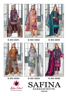 Nafisha cotton by safina karachi suit vol 5 pure soft cotton unstitched dress material catalogue at wholesale price salwar kameez catalogs