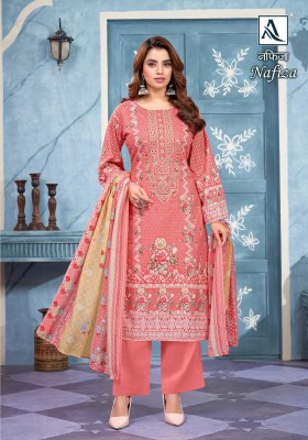 Nafiza by Alok suit pure cambric cotton pakistani suit catalogue at amaviexpo pakistani suit catalogs