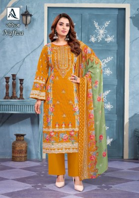 Nafiza by Alok suit pure cambric cotton pakistani suit catalogue at amaviexpo pakistani suit catalogs