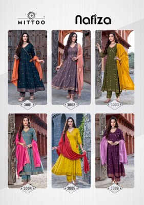 Nafiza by mitto designer anarkali reyon readymade suit catalogue at low rate readymade suit catalogs