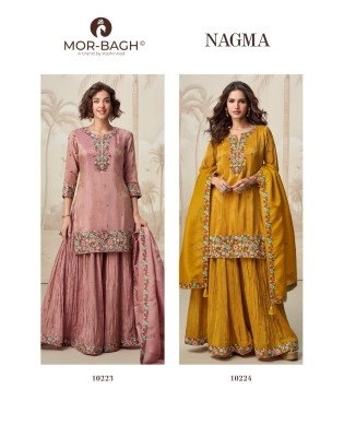 Nagma by Aashirwad Creation Organza Simmer Silk Readymade suit collection at affordable rate in low range  readymade suit catalogs
