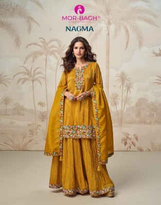 Nagma by Aashirwad Creation Organza Simmer Silk Readymade suit collection at affordable rate in low range  readymade suit catalogs