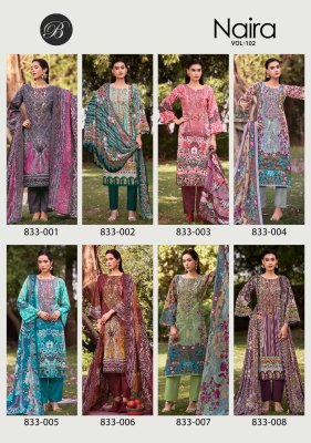 Naira vol 102 by Belliza Pure Cotton Digital Prints Dress material catalogue at affordable rate salwar kameez catalogs