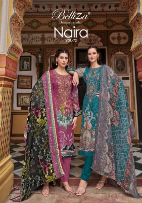 Naira vol 72 by Belliza pure cotton digital printed dress material catalogue at affordable rate wholesale catalogs