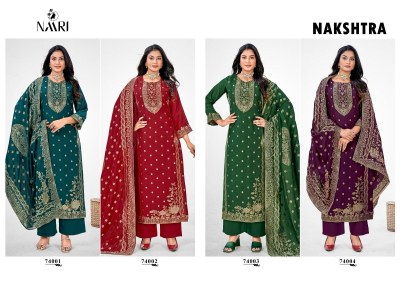 Nakshtra by Naari pure maslin dolla siroski work designer pakisatani suit catalogue at affordable rate pakistani suit catalogs