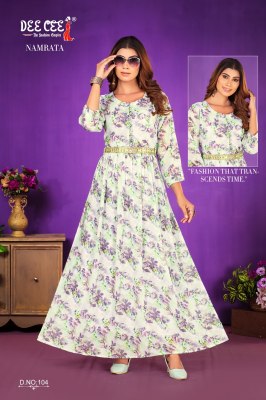 Namrata by Deecee Plated georgette digital printed ghera frock style kurti catalogue at affordable rate kurtis catalogs