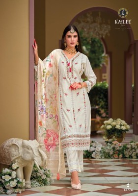 Naqsh by Kailee Pure viscose silk embroidered Kurti pant and dupatta at low rate  readymade suit catalogs