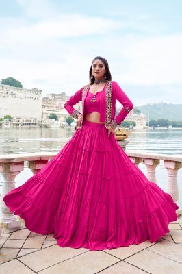 Navratri Collection 1662 Rajudi Lehenga Choli Pure Rayon with Original Mirror Gamthi Work And Cowrie Lace Stitched Rayon Lehenga Choli Wholesale lehenga choli