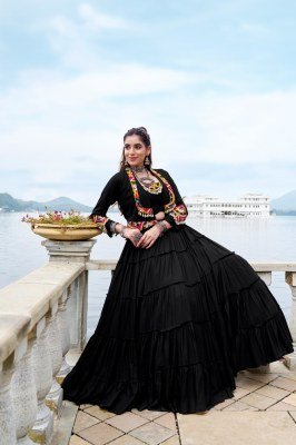 Navratri Collection 1662 Rajudi Lehenga Choli Pure Rayon with Original Mirror Gamthi Work And Cowrie Lace Stitched Rayon Lehenga Choli Wholesale lehenga choli