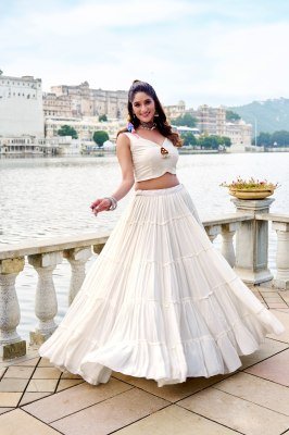 Navratri Collection 1662 Rajudi Lehenga Choli Pure Rayon with Original Mirror Gamthi Work And Cowrie Lace Stitched Rayon Lehenga Choli Wholesale lehenga choli