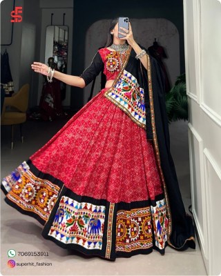 Navratri Collection Cotton Lehenga Choli, Gamthi Work, Garba Dress, Traditional Wear Navratri Garba And Dandiya Night Dress Wholesale  Single