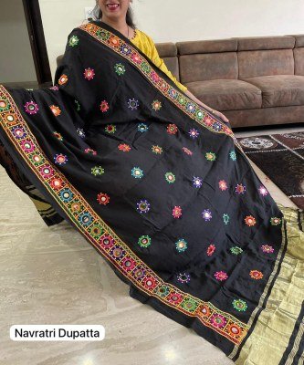 Navratri Special Premium Silk Dupatta with Traditional Embroidery And Foil Mirror Work Wholesale dupatta