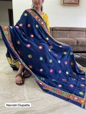 Navratri Special Premium Silk Dupatta with Traditional Embroidery And Foil Mirror Work Wholesale dupatta