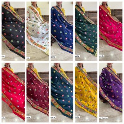 Navratri Special Premium Silk Dupatta with Traditional Embroidery And Foil Mirror Work Wholesale dupatta