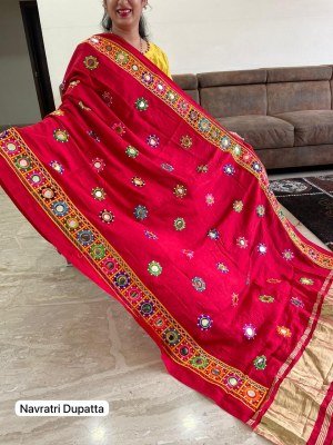 Navratri Special Premium Silk Dupatta with Traditional Embroidery And Foil Mirror Work Wholesale dupatta