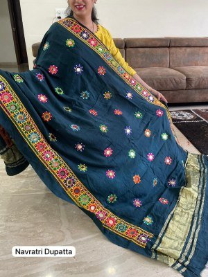 Navratri Special Premium Silk Dupatta with Traditional Embroidery And Foil Mirror Work Wholesale dupatta