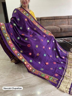 Navratri Special Premium Silk Dupatta with Traditional Embroidery And Foil Mirror Work Wholesale dupatta