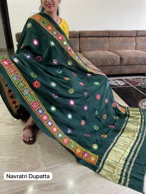 Navratri Special Premium Silk Dupatta with Traditional Embroidery And Foil Mirror Work Wholesale dupatta