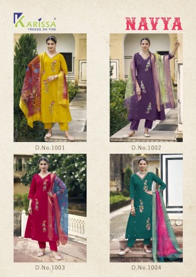 Navya by Karissa premium roman silk embroidered readymade suit catalogue at affordable rate readymade suit catalogs