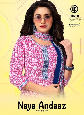 Naya Andaaz Vol 9 by Deeptex Pure Cotton Printed Ready made suit collection wholesale catalogs