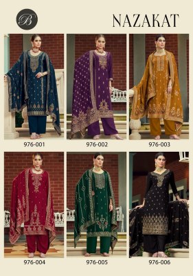 Nazakat By Belliza Pure Pashmina Printed Unstitched Dress material catalogue at affordable rate salwar kameez catalogs