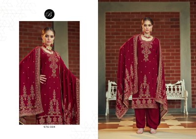 Nazakat By Belliza Pure Pashmina Printed Unstitched Dress material catalogue at affordable rate salwar kameez catalogs