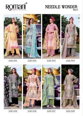 Needle Wonder Vol 3 Premium Cotton Suit with Heavy Embroidery And Mal Mal Dupatta Dress Material Wholesale dress material catalogs