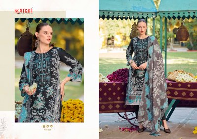 Needle wonder by Romani Premium soft cotton Digital Printed Heavy Embroidered unstitched suit catalogue in low budget readymade suit catalogs