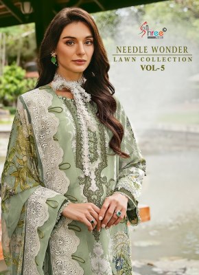 Needle wonder lawn collection vol 5 by shree fab unstitched dress material catalogue Shree fab