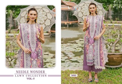 Needle wonder lawn collection vol 5 by shree fab unstitched dress material catalogue dress material catalogs