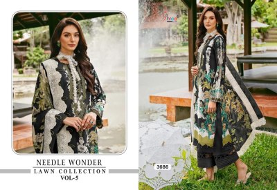 Needle wonder lawn collection vol 5 by shree fab unstitched dress material catalogue dress material catalogs