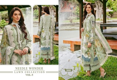 Needle wonder lawn collection vol 5 by shree fab unstitched dress material catalogue dress material catalogs